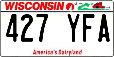 WI license plate 427YFA