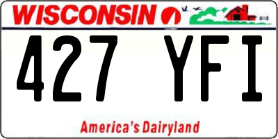 WI license plate 427YFI