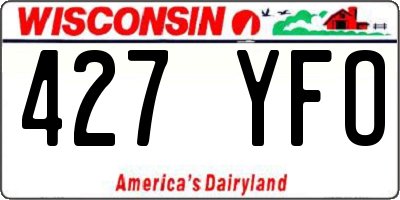 WI license plate 427YFO