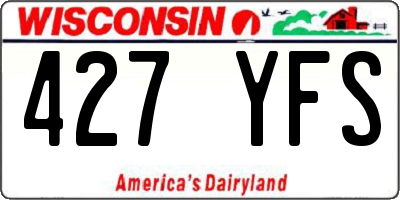 WI license plate 427YFS