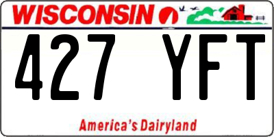 WI license plate 427YFT