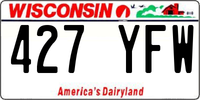 WI license plate 427YFW