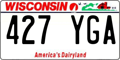 WI license plate 427YGA