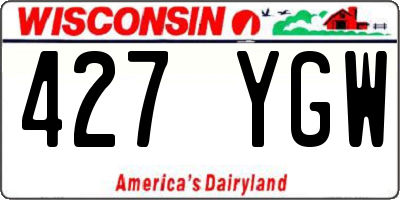 WI license plate 427YGW