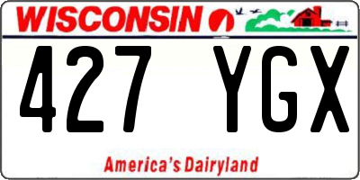 WI license plate 427YGX