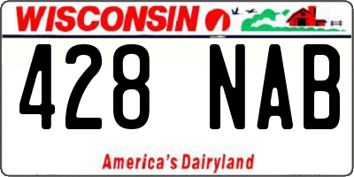 WI license plate 428NAB