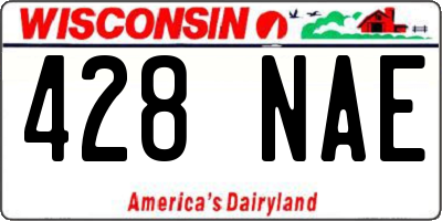 WI license plate 428NAE