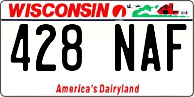 WI license plate 428NAF