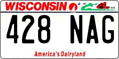 WI license plate 428NAG