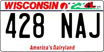 WI license plate 428NAJ