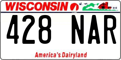 WI license plate 428NAR
