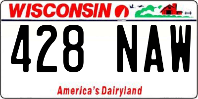 WI license plate 428NAW