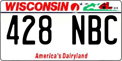 WI license plate 428NBC