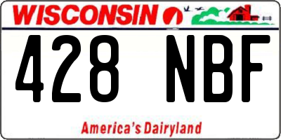 WI license plate 428NBF
