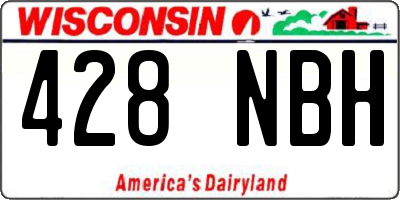 WI license plate 428NBH