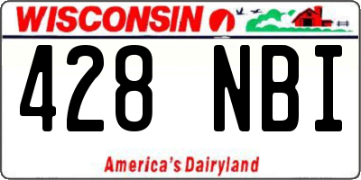 WI license plate 428NBI