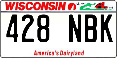 WI license plate 428NBK
