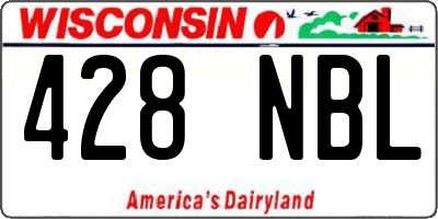 WI license plate 428NBL