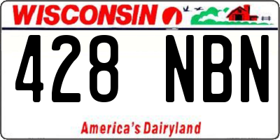 WI license plate 428NBN