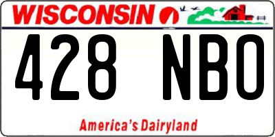 WI license plate 428NBO