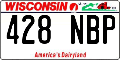 WI license plate 428NBP