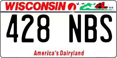 WI license plate 428NBS