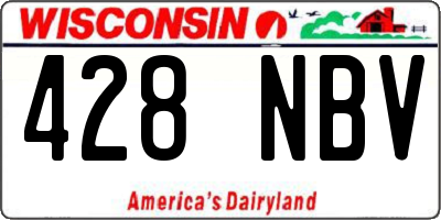 WI license plate 428NBV
