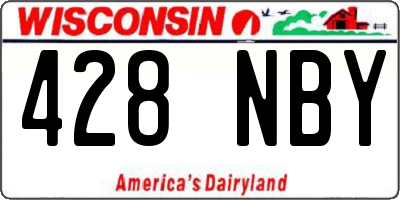 WI license plate 428NBY