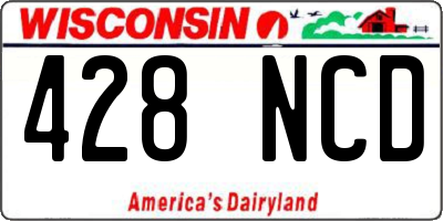 WI license plate 428NCD