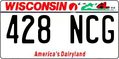 WI license plate 428NCG
