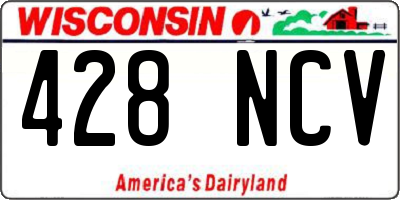 WI license plate 428NCV