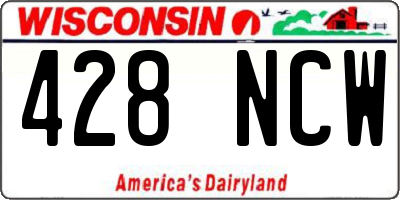 WI license plate 428NCW