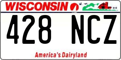 WI license plate 428NCZ