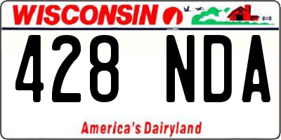 WI license plate 428NDA