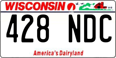 WI license plate 428NDC