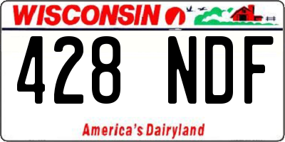 WI license plate 428NDF