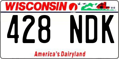 WI license plate 428NDK