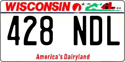 WI license plate 428NDL