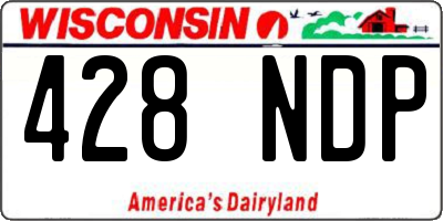 WI license plate 428NDP