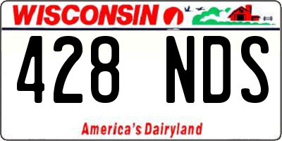 WI license plate 428NDS