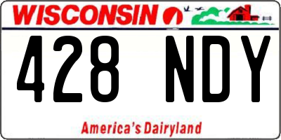 WI license plate 428NDY