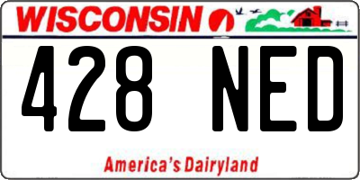 WI license plate 428NED