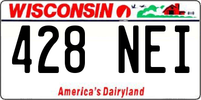 WI license plate 428NEI