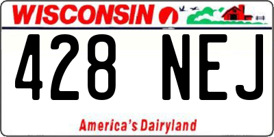 WI license plate 428NEJ