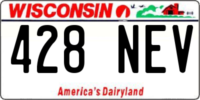 WI license plate 428NEV