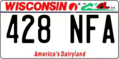 WI license plate 428NFA