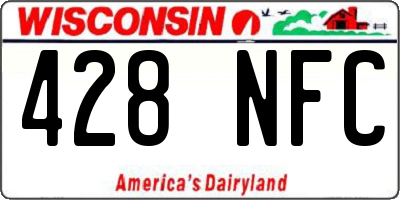 WI license plate 428NFC