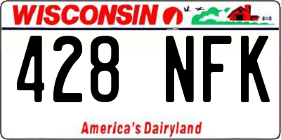 WI license plate 428NFK