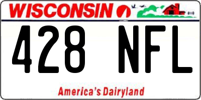WI license plate 428NFL