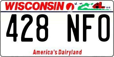 WI license plate 428NFO